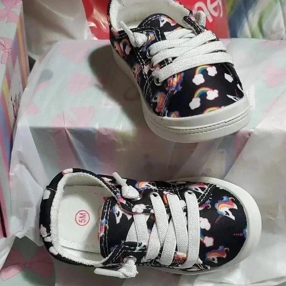 ☆☆☆Lil Lollie black multi colored unicorn Jellypop sneakers - Picture 2 of 6